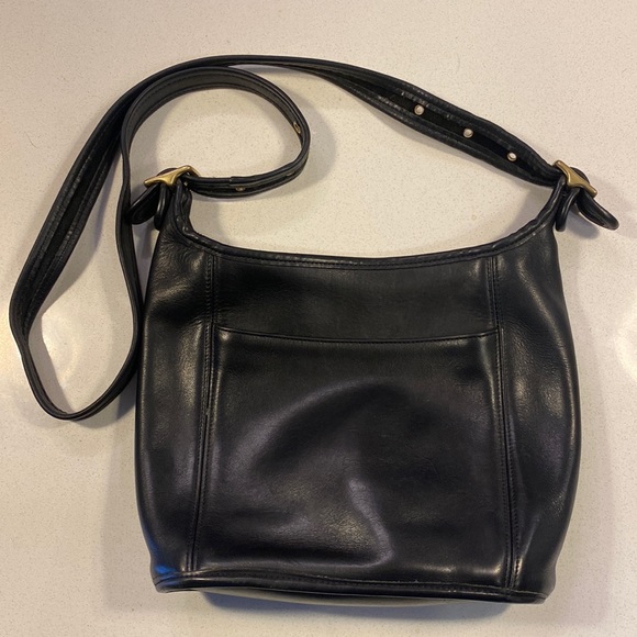 Vintage Coach black leather crossbody - Picture 1 of 2